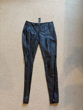 Athleta Black skinny Leather Leggings - Women Pants & Jumpsuits 4R NWT